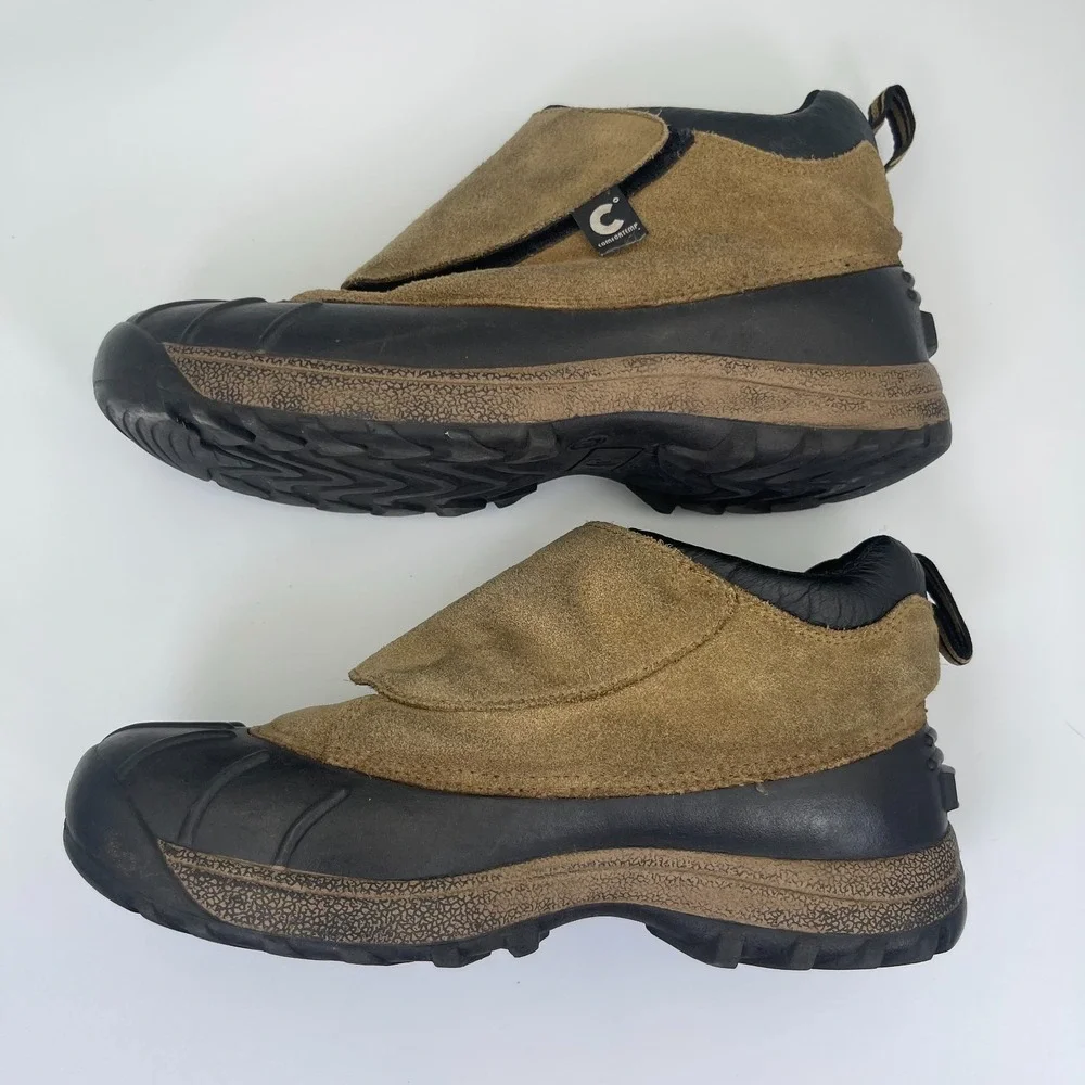 Comfortemp Waterproof Duck Winter Snow Boots Men's Size 9 Brown Suede Leather